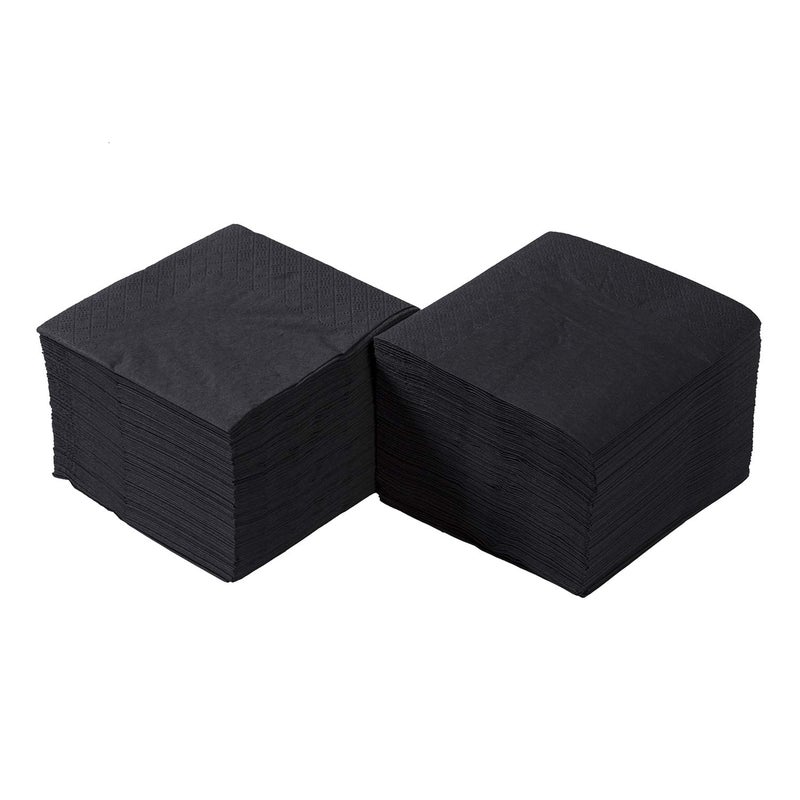AmerCareRoyal 2-Ply Beverage Napkins - 9.5" x 9.5" - For Restaurants, Bars, and Catering, Bulk Disposable Cocktail Napkins, Black, Pack of 1000 - Image 2